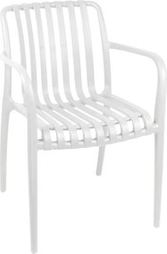 Πολυθρόνα Zoi pakoworld pp σε λευκή απόχρωση 58.5x54x80εκ