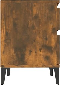 vidaXL Κομοδίνα 2 τεμ. Καπνιστή Δρυς 40 x 35 x 50 εκ.