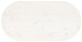 vidaXL Επιφάνεια Τραπεζιού Οβάλ Λευκή 90x45x2,5 εκ. Μασίφ Ξύλο Πεύκου