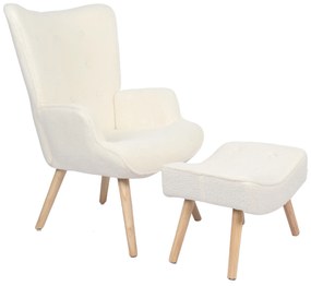 Πολυθρόνα ArteLibre AMARANTHUS Με Υποπόδιο Μπεζ 98x70x77cm