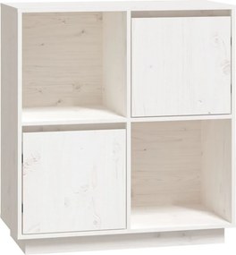 vidaXL Ντουλάπι Λευκό 74 x 35 x 80 εκ. από Μασίφ Ξύλο Πεύκου