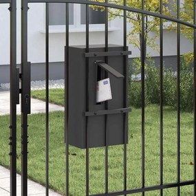 vidaXL γραμματοκιβώτιο Μαύρο 30 x 23 x 55 εκ. Ατσάλι