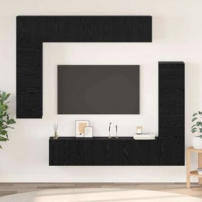 vidaXL Σετ επίπλου τηλεόρασης 8 pcs Μαύρη δρυς 80 x 30 x 30 εκ