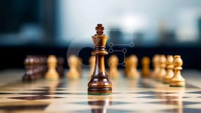 Intra Συλλεκτικό Ξύλινο Παζλ Plywood  4mm - Εστιασμένο κομμάτι βασιλιά σκακιού σε μια σκακιέρα Σε Ξύλινο Κουτί - Διαστάσεις: 10x10 cm – 25 κομμάτια