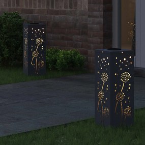 vidaXL Ηλιακό LED Φως Δρόμου 2 pcs Θερμό λευκό 18 x 18 x 50 εκ.