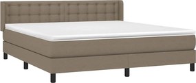 vidaXL Κρεβάτι Boxspring με Στρώμα Taupe 160x200 εκ. Υφασμάτινο