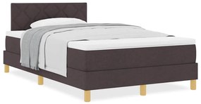 vidaXL Κρεβάτι box spring με στρώμα με στρώμα Σκούρο καφέ Σκούρο καφέ