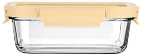 Φαγητοδοχείο Γυάλινο Click&Seal 01-26462 1050ml 21,6x16,5x7,4cm Ivory-Clear Estia Πλαστικό, Γυαλί