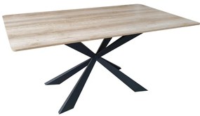 Τραπέζι Aragne pakoworld sonoma mdf με μαύρα μεταλλικά πόδια 160x90x75εκ