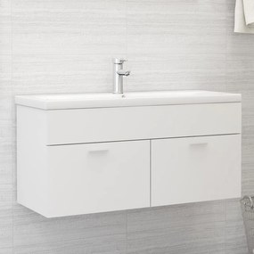 vidaXL Ντουλάπι Νιπτήρα Λευκό 100 x 38,5 x 46 εκ. από Επεξ. Ξύλο