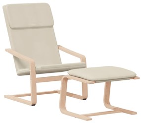 vidaXL Πολυθρόνα Relax Κρεμ Υφασμάτινη με Υποπόδιο