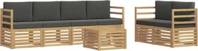 vidaXL Σειρά Καναπέ Εξωτερικού 7 pcs Άσπρο και Ανθρακί Πολυεστέρας