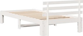 vidaXL Σκελετός Κρεβατιού Λευκό 90 x 200 cm Στερεά ξυλεία πεύκου