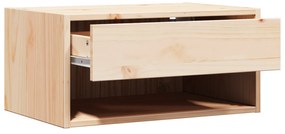 vidaXL Τοίχου Κομοδίνο Καφέ 50 x 32.5 x 24 εκ Συμπαγές ξύλο πεύκου