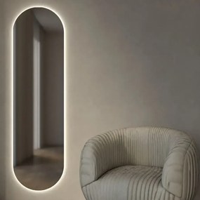 Καθρέπτης τοίχου Semi Oval Project Mirrors 50x180 με κρυφό φωτισμό Led Διακόπτης Αφής: Ναι
