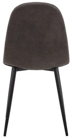 CELINA Καρέκλα Μέταλλο Βαφή Μαύρο, Ύφασμα Suede Γκρι 45x54x85cm