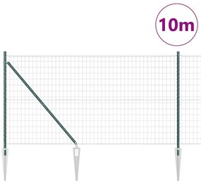 vidaXL Φράχτης με Στήλες. Πράσινο 1.4 x 10 m Ατσάλι