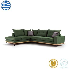 Intrahome Γωνιακός καναπές δεξιά γωνία ZAGROSINA Intrahome ύφασμα κυπαρισσί-ανθρακί 290x235x95εκ | SKU: INTRAPA-279111113