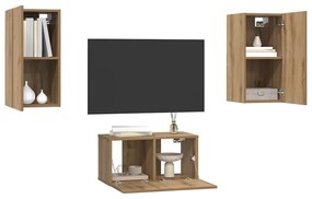 vidaXL Σετ επίπλου τηλεόρασης 3 pcs artisan δρυς 60 x 30 x 30 cm