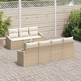 vidaXL Σετ Καναπέ Κήπου με μαξιλάρι 8 pcs Μπεζ, Κρέμα 55 x 55 x 37 εκ
