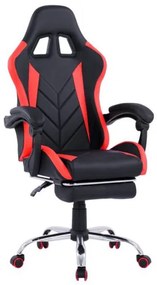 ΠΟΛΥΘΡΟΝΑ GAMING RUTT ΜΕ ΑΝΑΚΛΙΝΟΜΕΝΗ ΠΛΑΤΗ ΚΑΙ ΥΠΟΠΟΔΙΟ HM1156.01 ΣΕ ΧΡΩΜΑ ΜΑΥΡΟ-ΚΟΚΚΙΝΟ