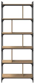 vidaXL Βιβλιοθήκη artisan δρυς 76 x 32 x 192 εκ. Επεξεργασμένο ξύλο