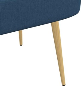 vidaXL Δερμάτινος Πάγκος με Πλάτη Μπλε 110 x 60 x 76 cm