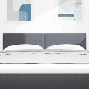 vidaXL LED κεφαλάρι με φώτα λωρίδας LED Σκούρο γκρι 160 cm ύφασμα