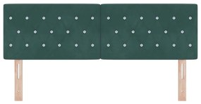 vidaXL Βελούδινο Κεφαλάρι Argyle Σκούρο πράσινο 140 cm Βελούδο