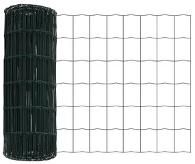 vidaXL Euro Fence με 7 Φλαντζωτές Κολώνες 0.4x10 μ Γαλβανισμένο Ατσάλι