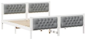 vidaXL Σκελετός Κρεβατιού με κεφαλάρι Ανοιχτό γκρι 160 x 200 cm
