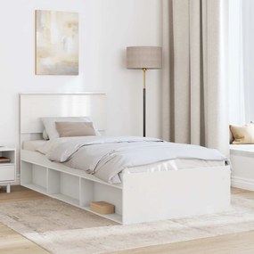 vidaXL Σκελετός Κρεβατιού Λευκό 90 x 190 cm Επεξεργασμένο ξύλο