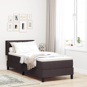 vidaXL Κρεβάτι με ελατήρια Σκούρο Καφέ 80 x 200 cm Ύφασμα και αφρός