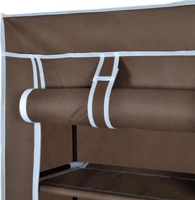 Υφασμάτινη παπουτσοθήκη με κάλυμμα 57 x 29 x 162 cm Καφέ