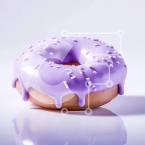 Intra Συλλεκτικό Ξύλινο Παζλ Plywood  4mm - Μωβ Icing Donut Σε Ξύλινο Κουτί - Διαστάσεις: 10x10 cm – 25 κομμάτια
