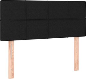 vidaXL Κρεβάτι Boxspring με Στρώμα Μαύρο 90x200 εκ. Υφασμάτινο
