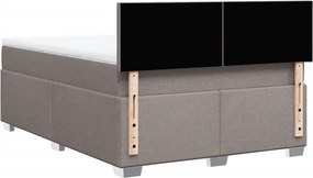 vidaXL Κρεβάτι Boxspring με Στρώμα Taupe 140x190 εκ. Υφασμάτινο