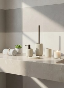 Stewehome Σετ μπάνιου 4 τεμαχίων με υφή πέτρας από ρητίνη Μπεζ