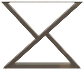 vidaXL Πόδια Τραπεζαρίας 2 τεμ. από Φυσικό Ατσάλι 90x(72-73,3) εκ. Ατσάλι