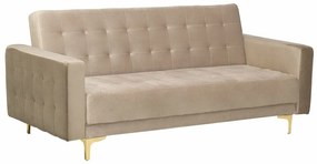 Καναπές κρεβάτι Berwyn G100, Λειτουργία ύπνου, Beige, 186x88x83cm, Πόδια: Μέταλλο