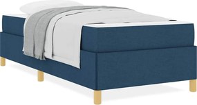 vidaXL Σκελετός Κρεβατιού με στρώμα Μπλε 100 x 200 cm ύφασμα
