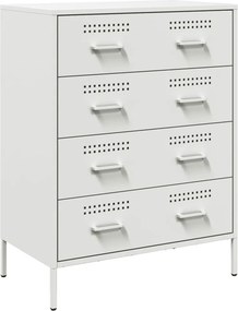 vidaXL Μπουφές Λευκός 68x39x89 εκ. από Ατσάλι