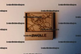 Σετ των 2 Intra απο ξύλο plywood 3mm-4mm πάχος - Χάρτης πόλης Zwolle Κάτοψη για λέιζερ Δίασταση 30x30 cm INTRAFABR-87835707