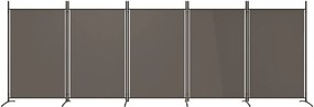 vidaXL Διαχωριστικό Δωματίου με 5 Πάνελ Ανθρακί 433x180 εκ. από Ύφασμα