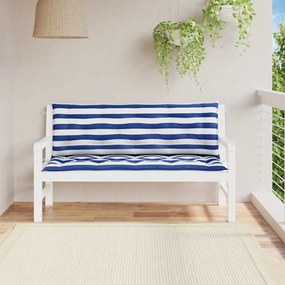 vidaXL Μαξιλάρια Πάγκου 2 τεμ. Μπλε &amp; Λευκό Ριγέ 150x50x7εκ Υφασμάτινα