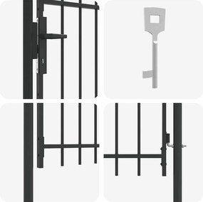 vidaXL Πύλη Φράχτη με κλειδαριά Boxtel Γκρι 103 x 175 cm
