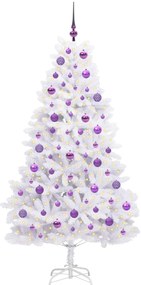 vidaXL Τεχνητό Χριστουγεννιάτικο Δέντρο με Άξονα με βάση Λευκό 180 cm