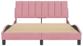 vidaXL Πλαίσιο Κρεβατιού Χωρίς Στρώμα Hanko Ροζ 140x200 εκ. Βελούδινο