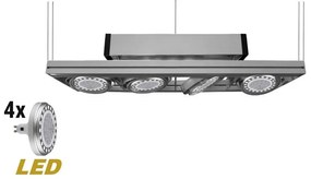 Adeleq Φωτιστικό Αναρτήσεως Ντίζας Gu10 Led 4X15W Πλήρες Γκρι 3-10460