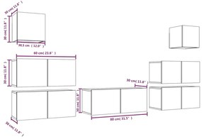 vidaXL Σετ Επίπλων Τηλεόρασης 7 Τεμ. Γκρι Sonoma Επεξεργασμένο Ξύλο